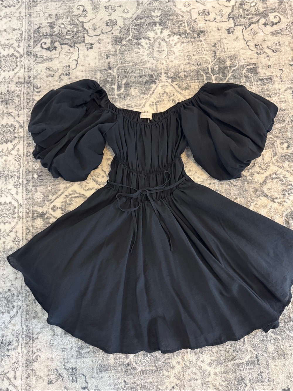 Altar'd State Black Puff-Sleeve Dress